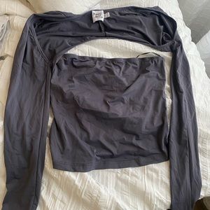 Tube top with sleeves